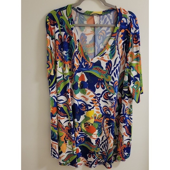 curvy luvie Tops - Curvie Luvie Short Sleeve Tunic Top In Lightweight Summer Mateeial Size 4xl